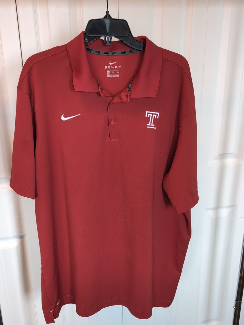 Nike Men's Red Polo with Temple 'T' and Swoosh